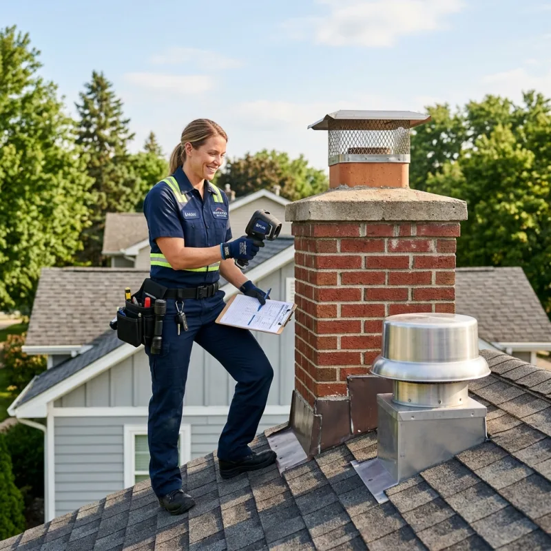 Technician inspecting a Kings Park roof cavity and ductwork for a dead bird